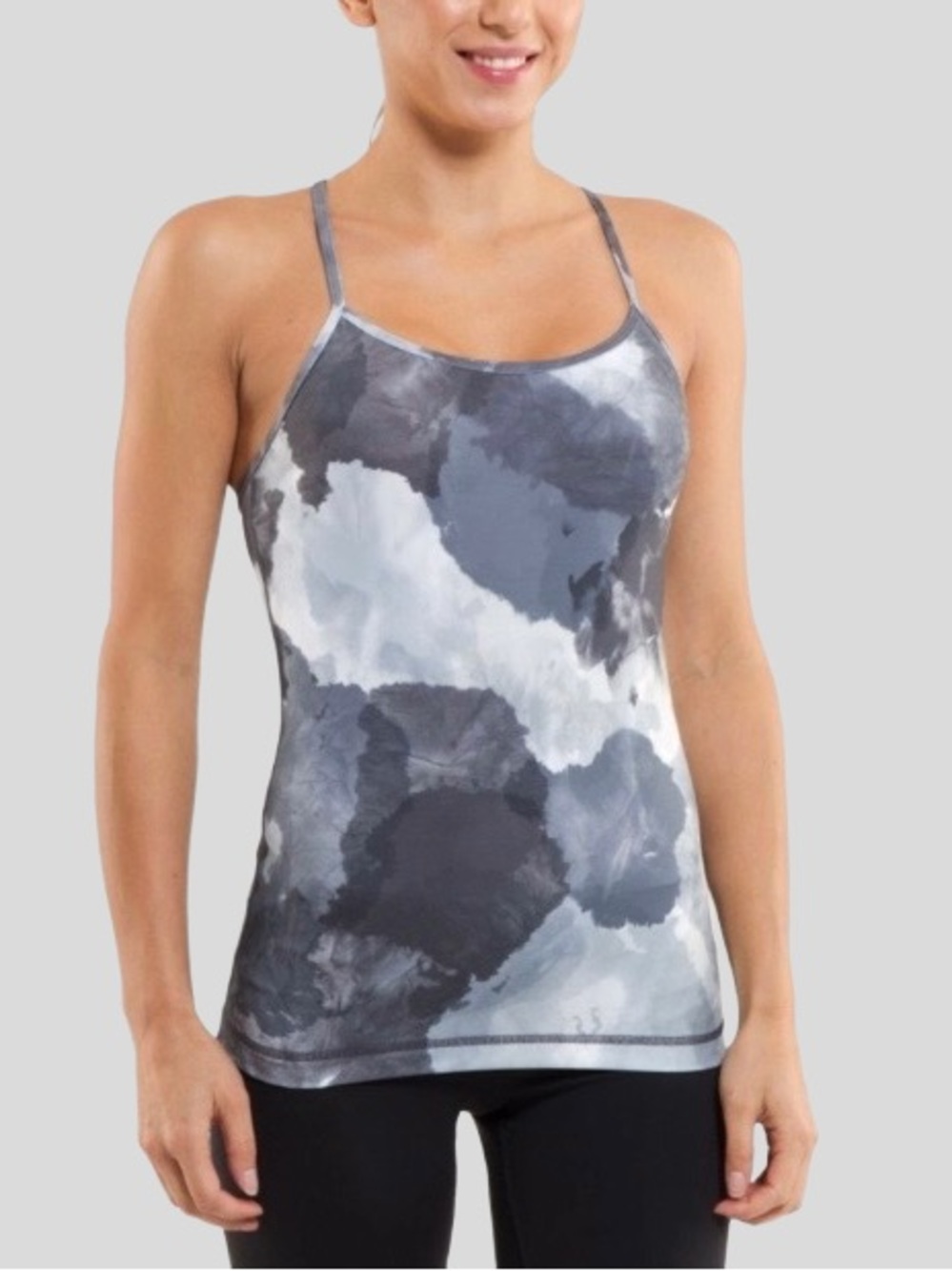 Lululemon Power Y Tank White Coal Tinted Canvas Super 8